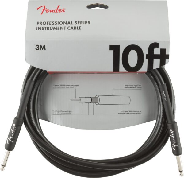 Fender Professional Series Cable 10' Straight, Black