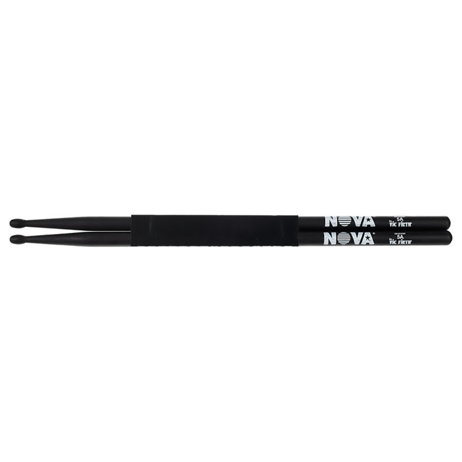 Vic Firth Nova 5A Drumsticks - Black, Wood Tip