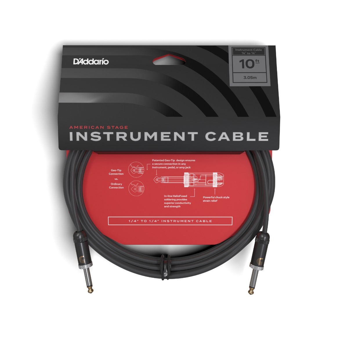 D'Addario American Stage Instrument Cable, 10 ft - Image 2