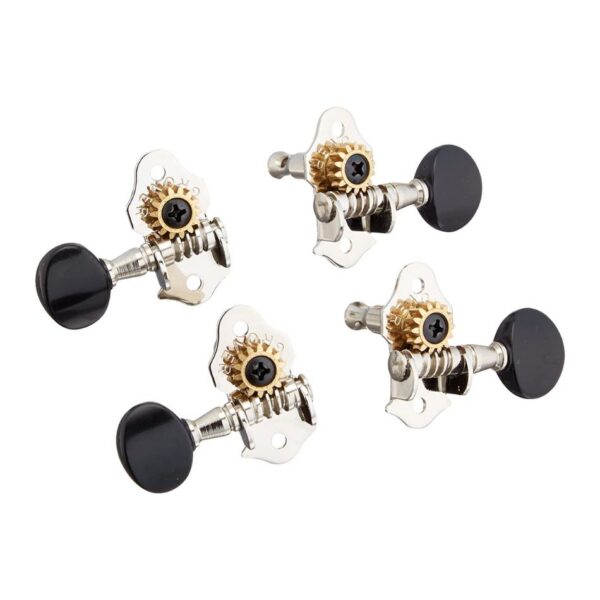 Grover Sta-Tite 9 Series Geared Ukulele Pegs - Nickel/Black