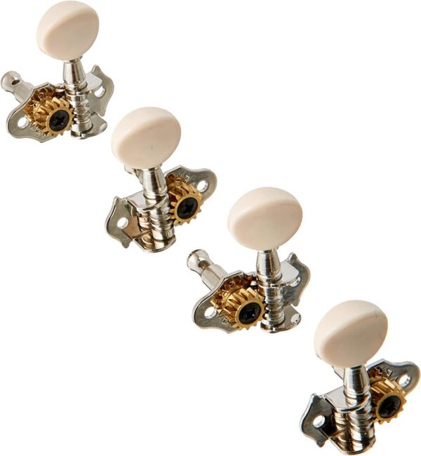 Grover Sta-Tite 9 Series Geared Ukulele Pegs - Nickel/White