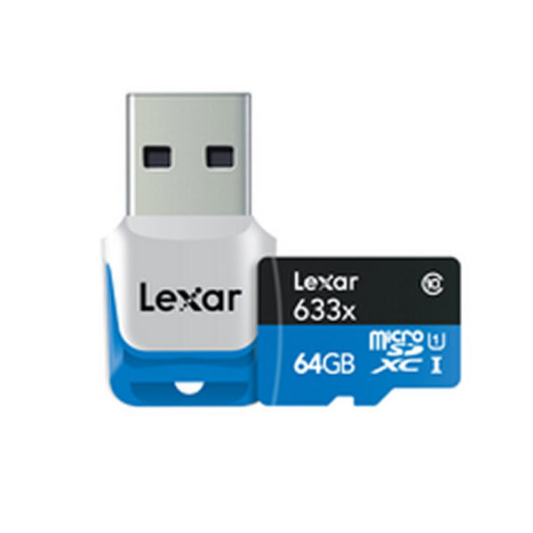 Lexar 64GB Micro SDXC UHS-I Card with USB 3.0 Reader