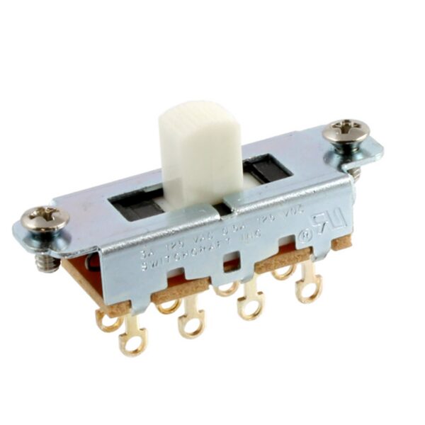Allparts EP-0261-025 Switchcraft On-Off-On Slide Switch, White