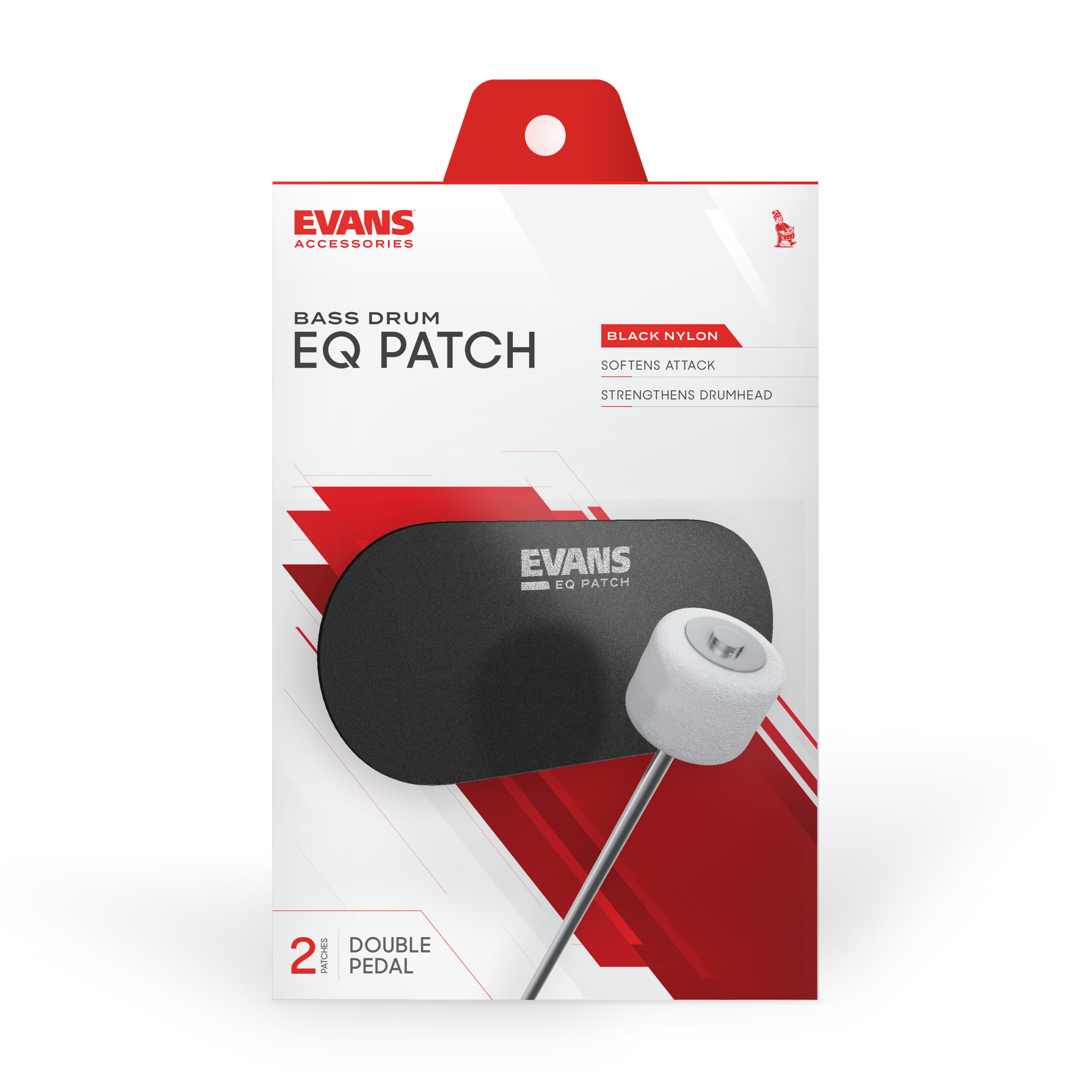 EVANS EQPB2 Double Pedal Bass Drum Patch - Black Nylon