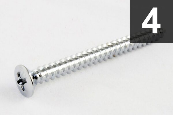 Allparts GS-0005-010 Chrome Neckplate Screws (Set of 4)