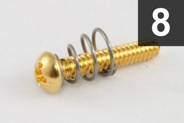 Allparts GS-0007-002 Gold Single Coil Pickup Screws (8-Pack)