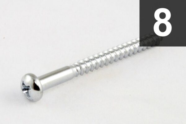 Allparts GS-0011-010 Chrome Bass Pickup Screws (8-Pack)