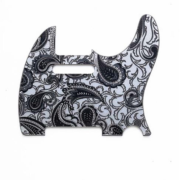 AllParts Telecaster Pickguard - Black/Silver Paisley, 5-Hole