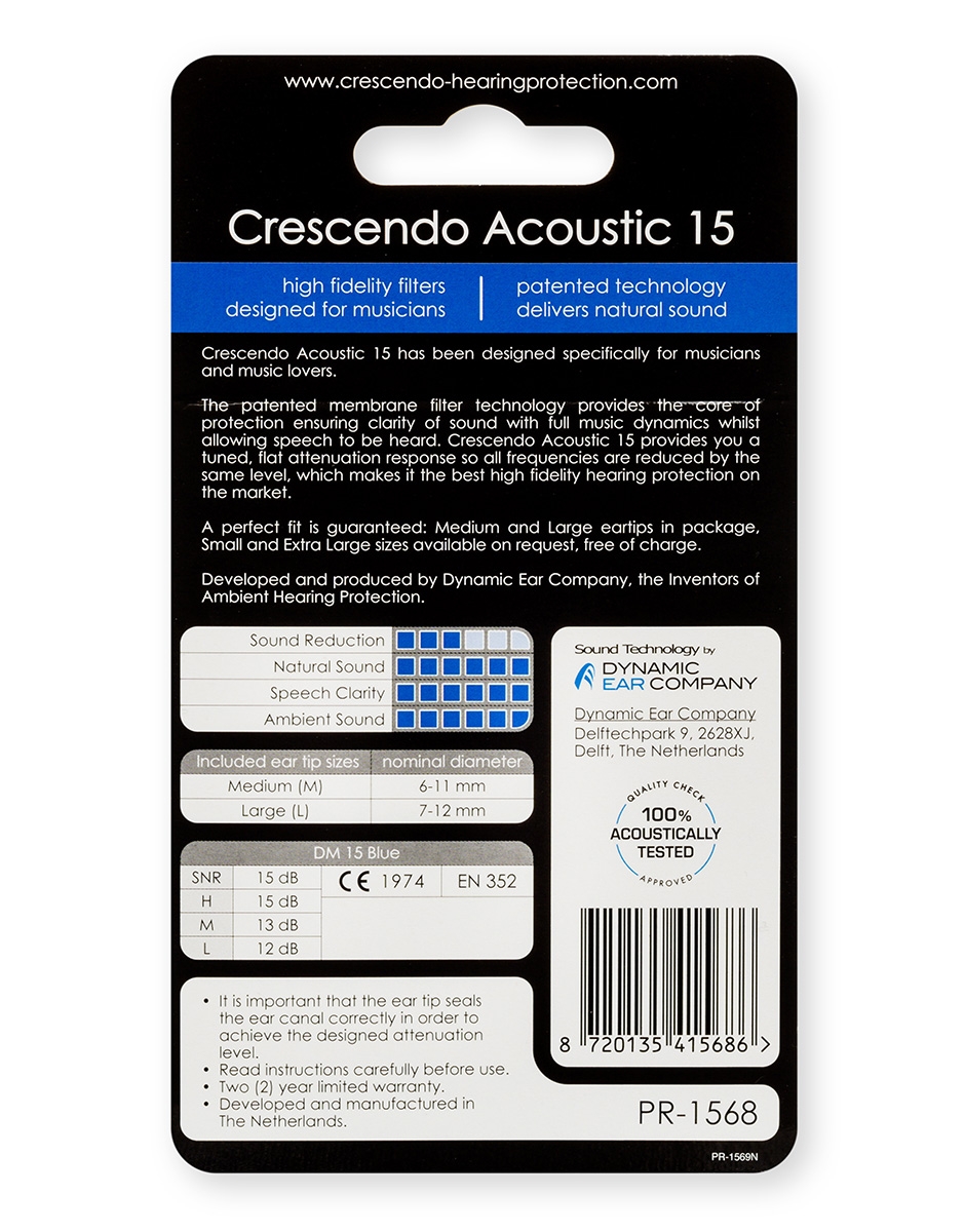 Dynamic Ear Crescendo PRO Acoustic 15 Hearing Protection - Image 4