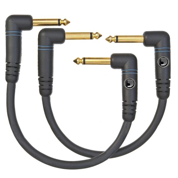 D'Addario Custom Series 6" Right Angle Patch Cable 2-Pack