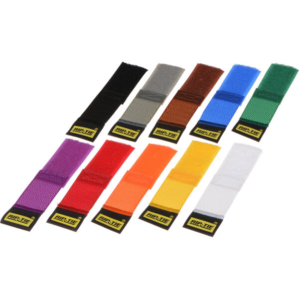 Rip-Tie Cable Wrap 1x6 - 10-Pack, Rainbow Colors